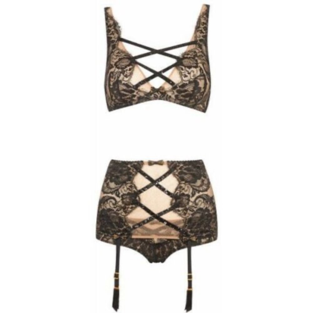 Agent Provocateur Adelia SOIREE Black Gold Roll-on Suspender NWT $990 - Picture 8 of 15